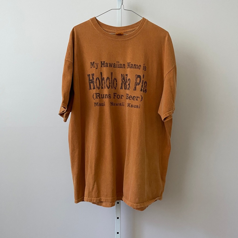 Gildan Cotton Relaxed Earth Colors Hawaii Graphic Tee 2XL Orange